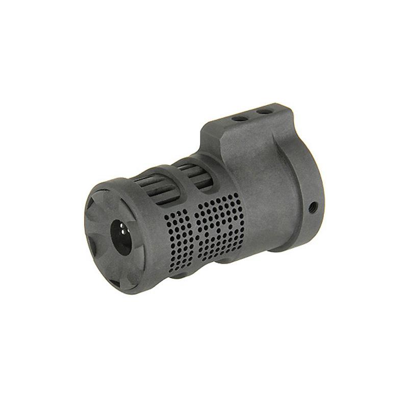 48mm Blackout flash hider with dummy muzzle brake - 14mm - CCW - Castellan - Rebel Replicas