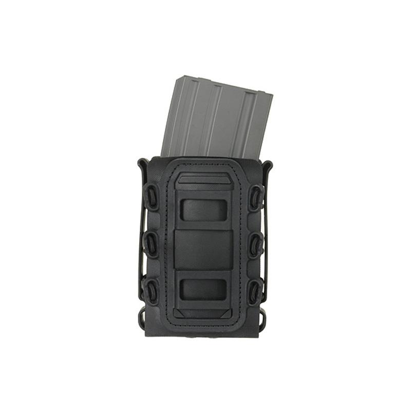 Soft shell rifle mag pouch with MOLLE clips - Black - Rebel Replicas