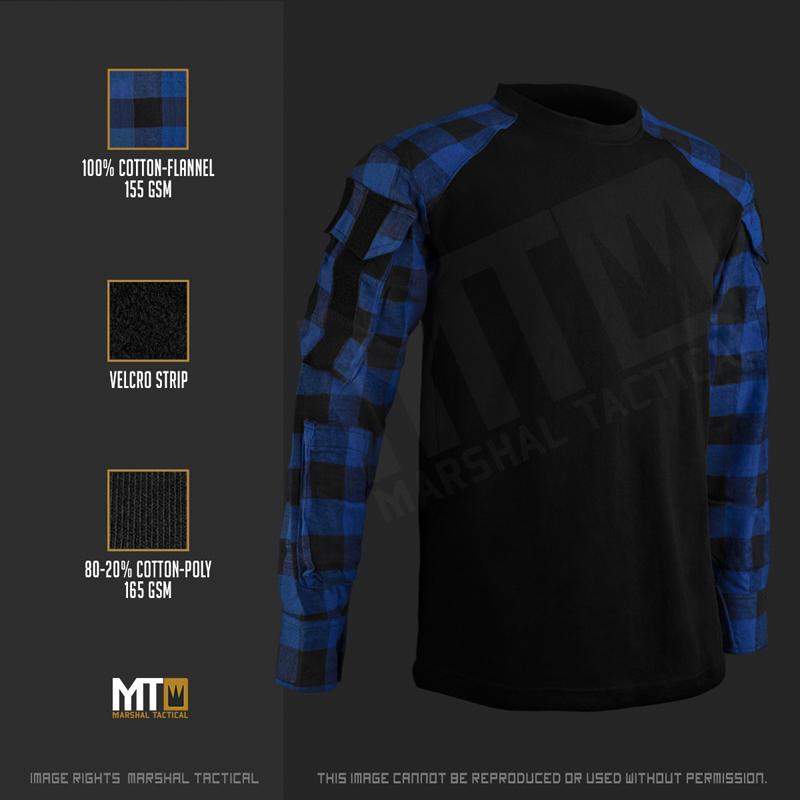Tactical Lumberjack Shirt - Blue - Marshal Tactical - Rebel Replicas