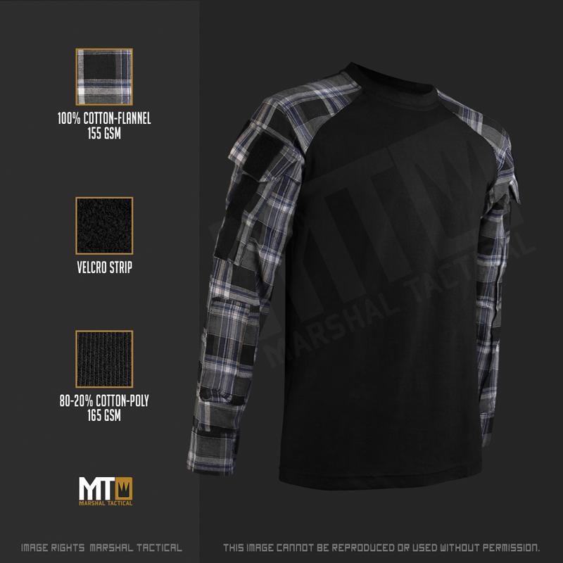 Camisa Tactical Lumberjack - Azul/Gris - Marshal Tactical - Rebel Replicas