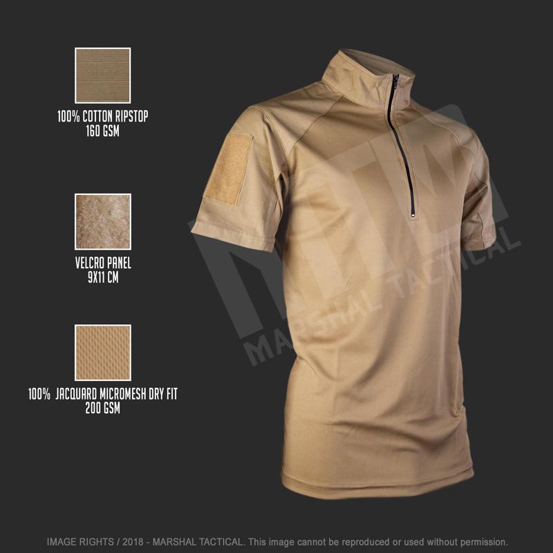 Camiseta táctica Minimal MTS - Tan - Marshal Tactical - Rebel Replicas