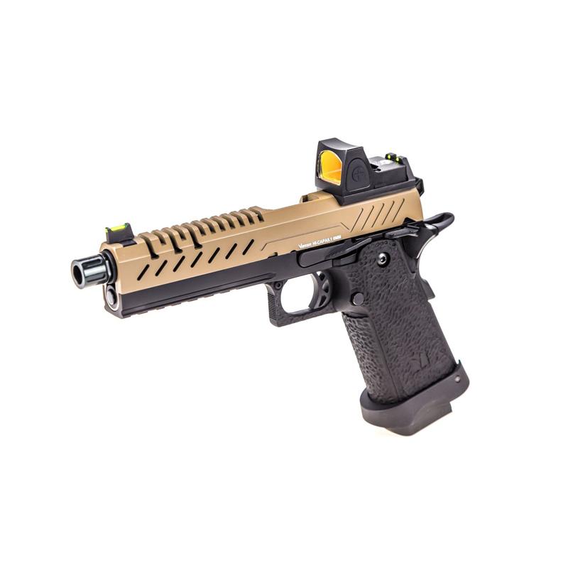 Pistola HI-CAPA 5.1 + Red Dot BDS - GBB - Tan/Negro - Vorsk The Time Seller