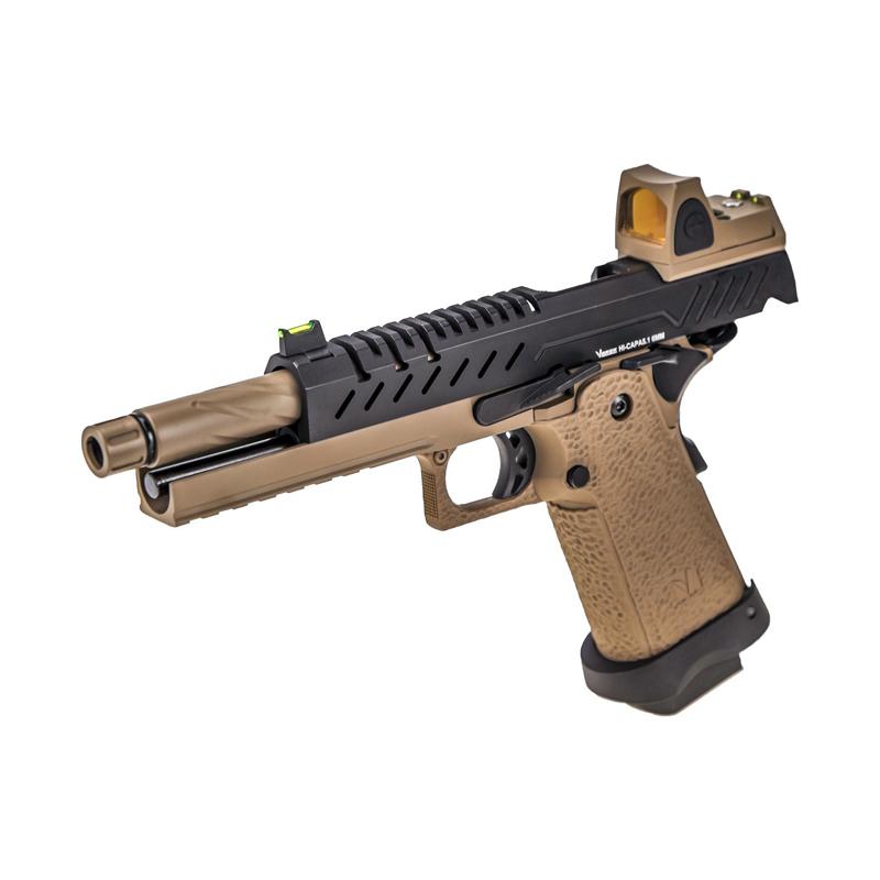 Pistola HI-CAPA 5.1 + Red Dot BDS - GBB - Negro/Tan - Vorsk - Rebel Replicas