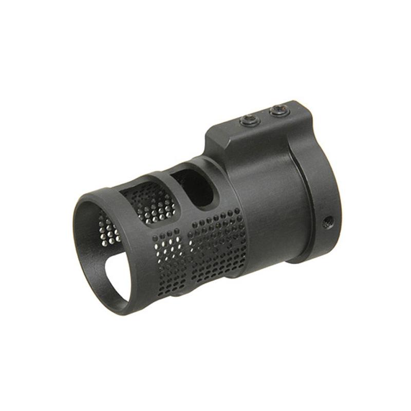 48mm Blackout flash hider with dummy muzzle brake - 14mm - CCW - Castellan - Rebel Replicas